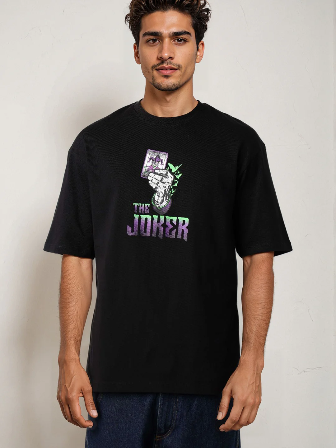 Men's Joker Typography Printed Round Neck Cotton's Boxy T-shirt - Image 7