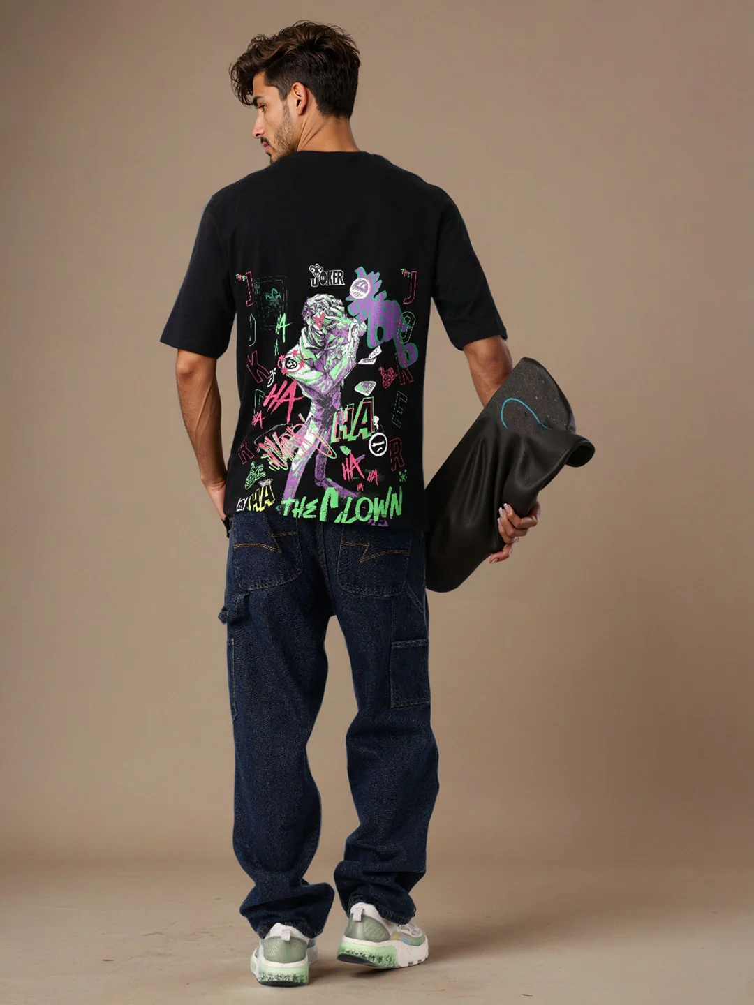 Men's Joker Typography Printed Round Neck Cotton's Boxy T-shirt - Image 8