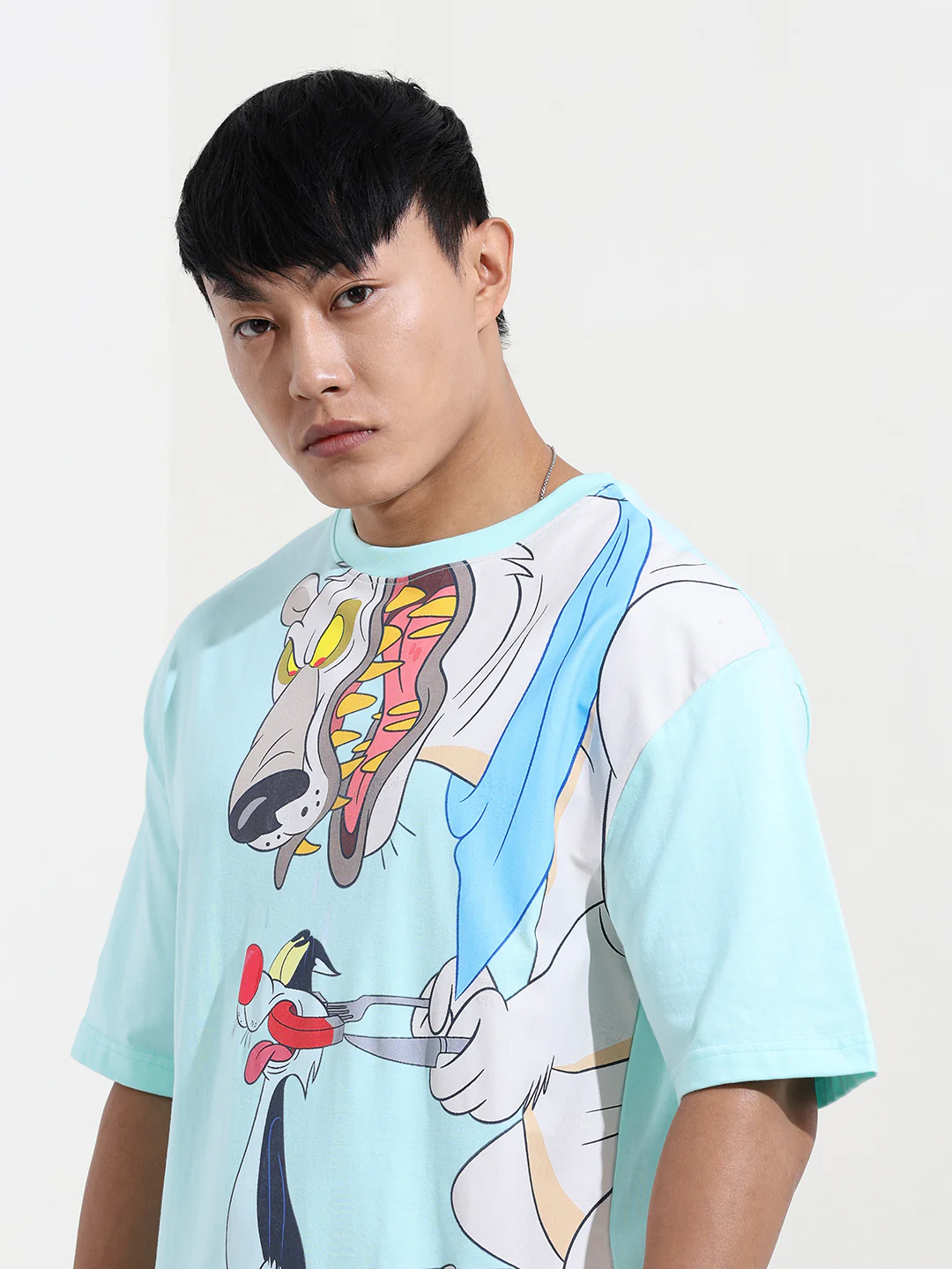 Men's Typography Printed Raw Edge Boxy T-shirt - Image 5