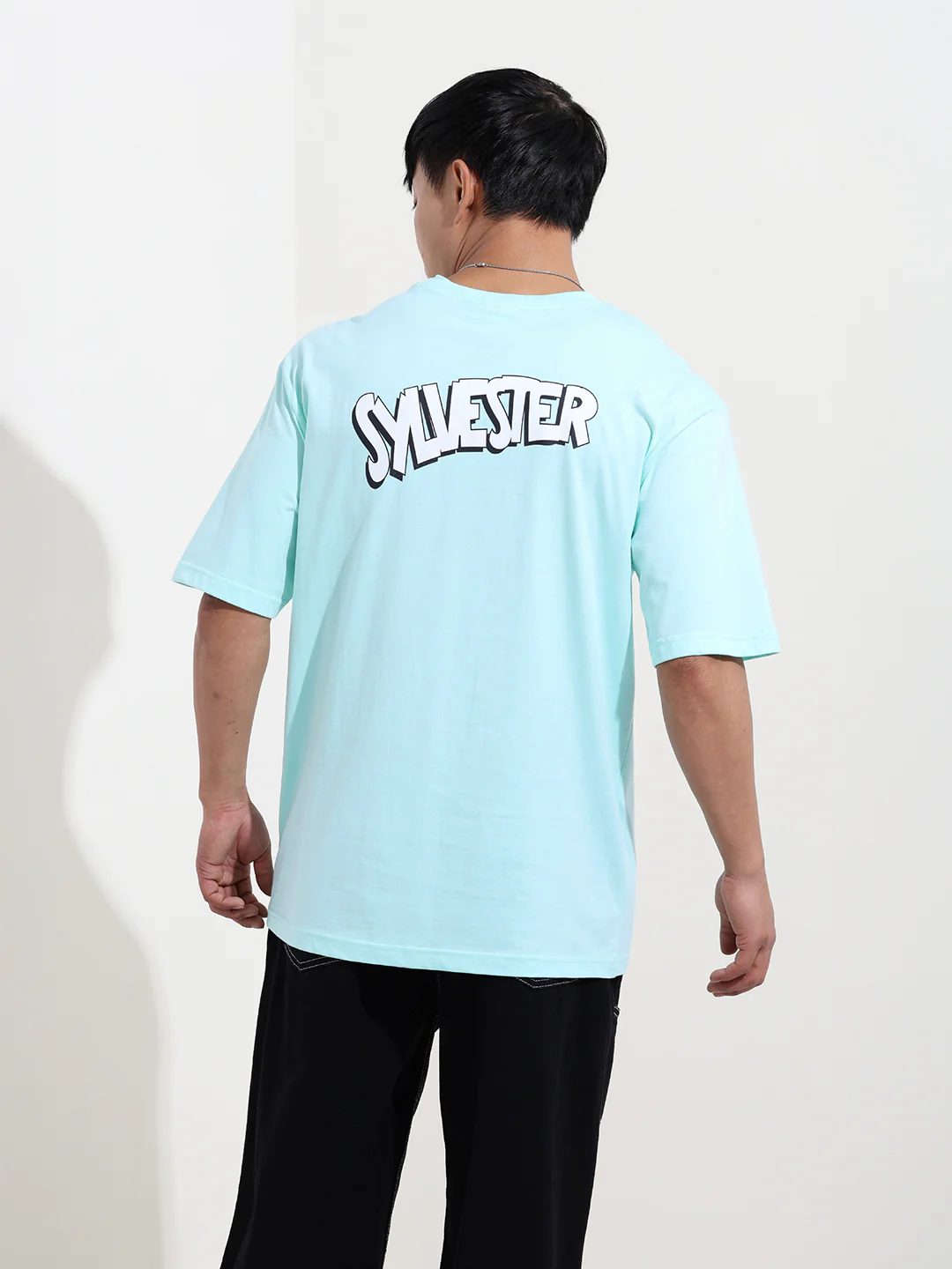Men's Typography Printed Raw Edge Boxy T-shirt - Image 7