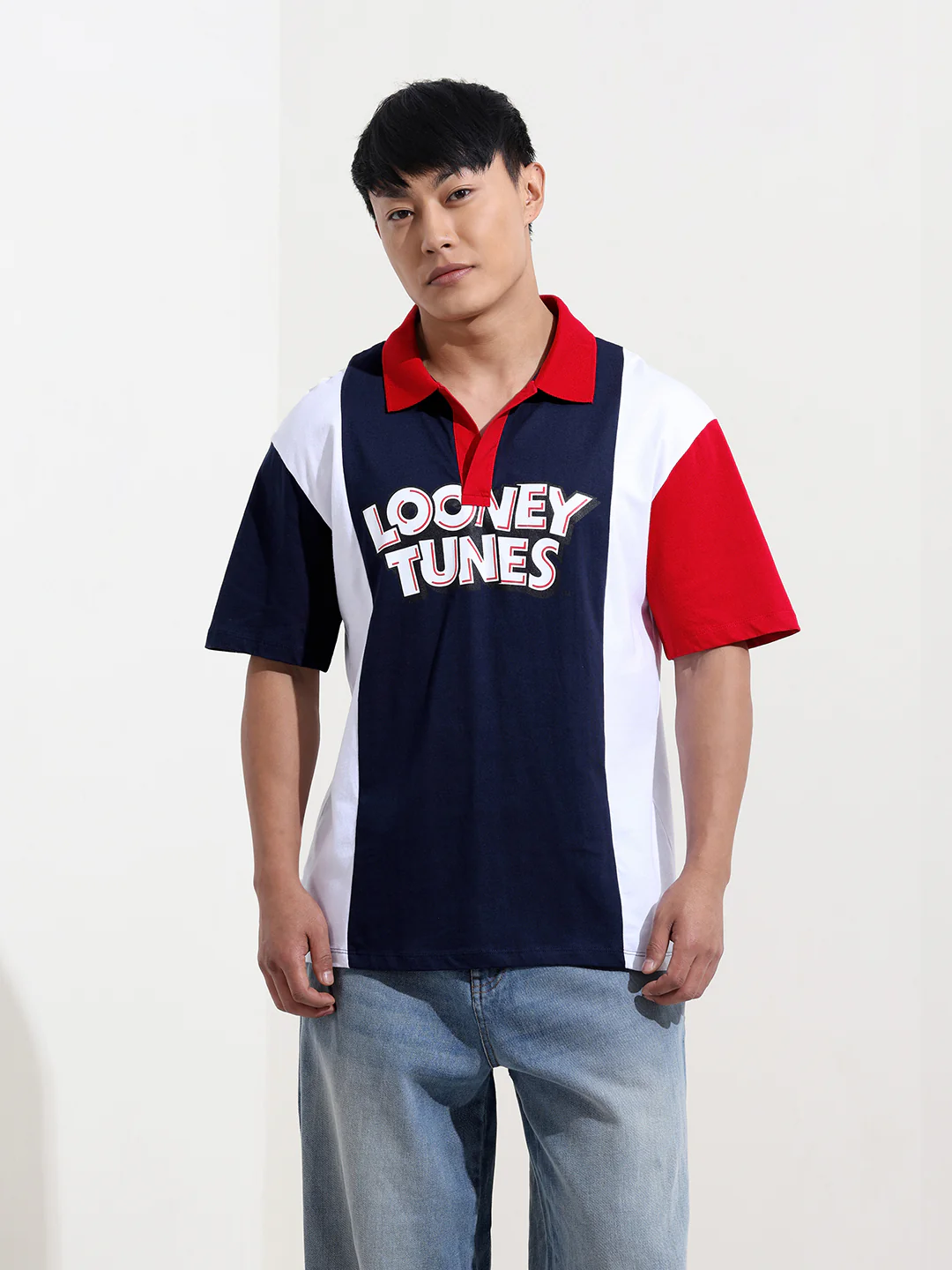 Men's Navy Blue Boxy Fit Bugs Bunny Character Printed T-shirt - Image 6