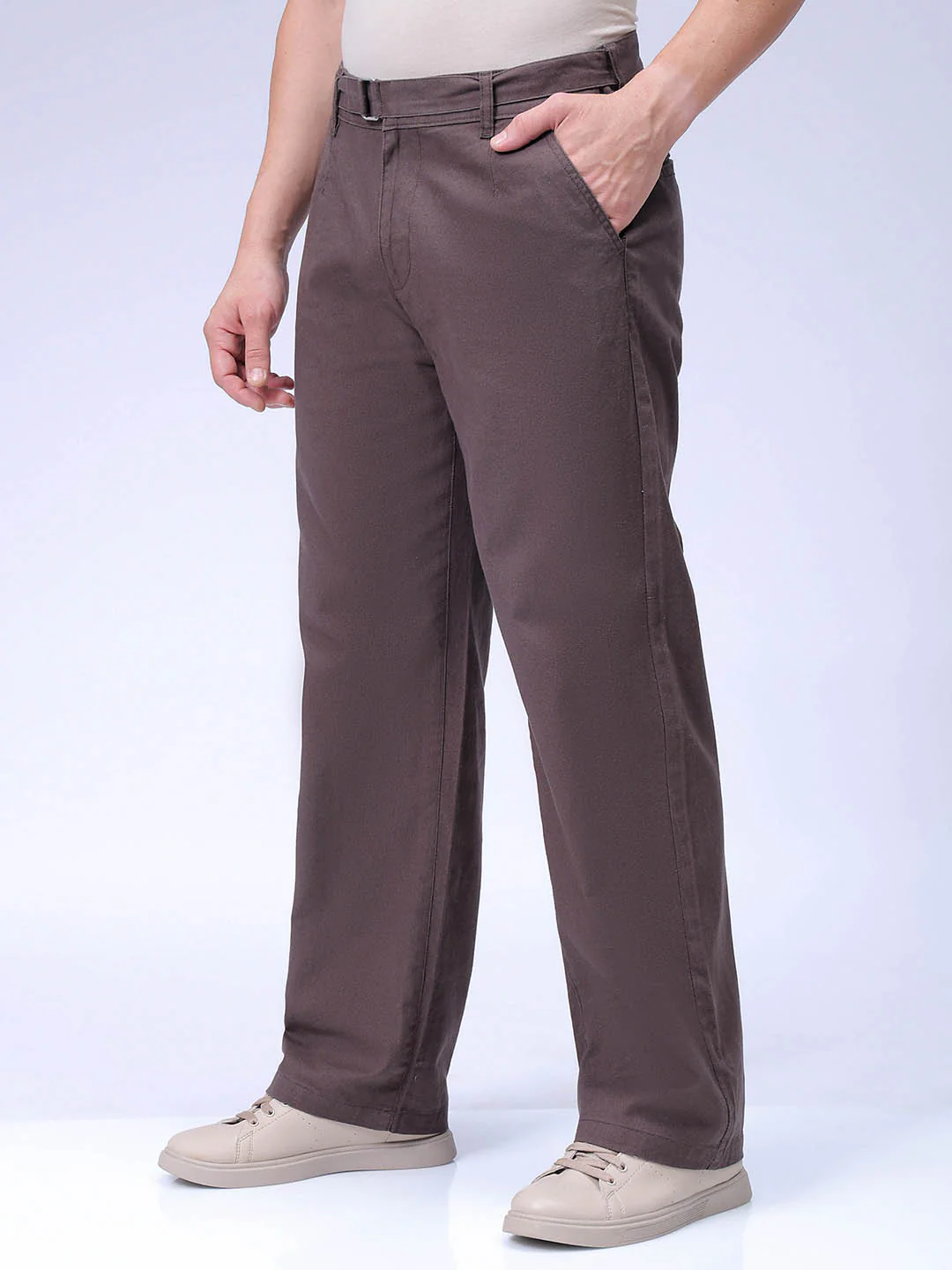 Men's Chocolate Torte Regular Fit Solid Casual Trouser - Image 2