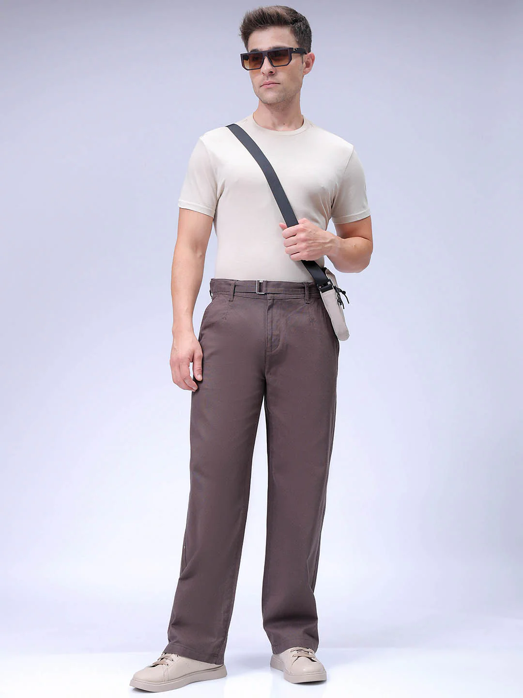 Men's Chocolate Torte Regular Fit Solid Casual Trouser - Image 3