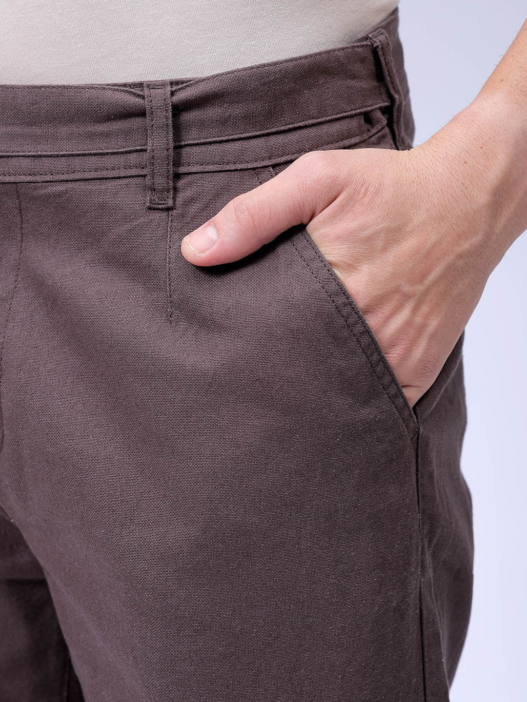 Men's Chocolate Torte Regular Fit Solid Casual Trouser - Image 7