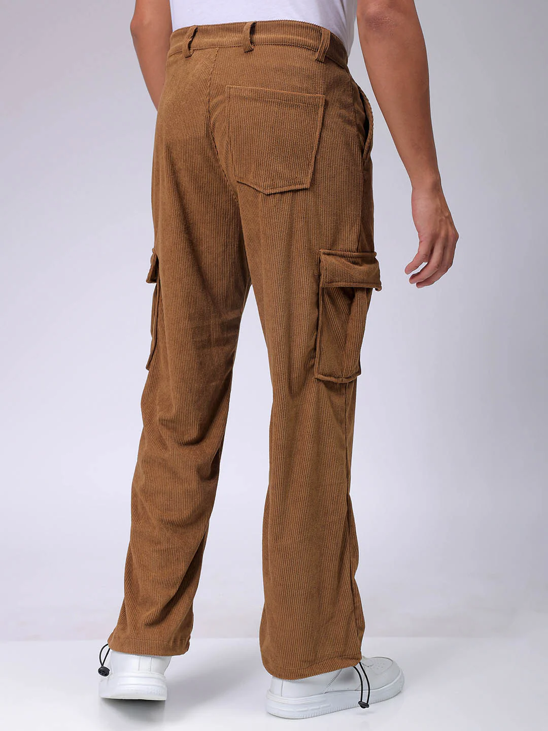 Men's Tobacco Baggy Fit Textured Utility Cargo - Image 5