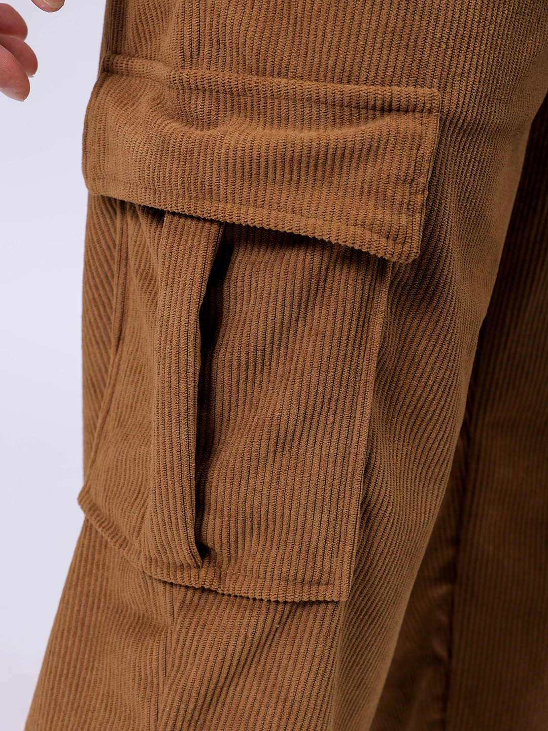 Men's Tobacco Baggy Fit Textured Utility Cargo - Image 8