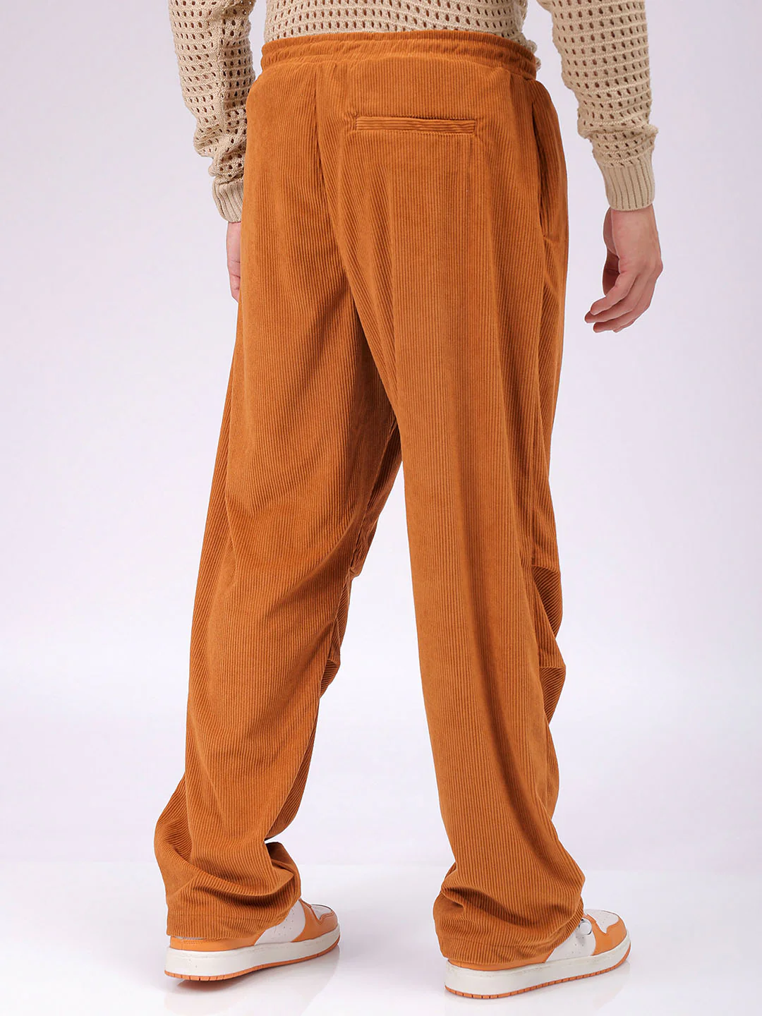 Men's Tan Baggy Fit Textured Athletic  Jogger - Image 3