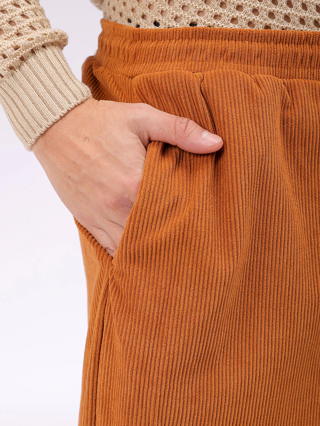 Men's Tan Baggy Fit Textured Athletic  Jogger - Image 7