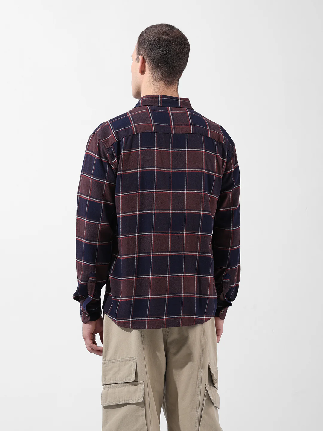 Men's Brown Relaxed Fit Patched Street Wear Shirt - Image 5