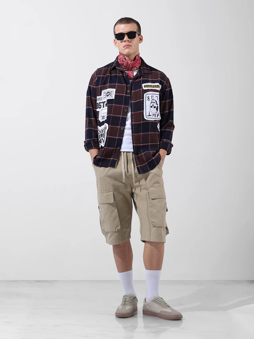 Men's Brown Relaxed Fit Patched Street Wear Shirt - Image 9