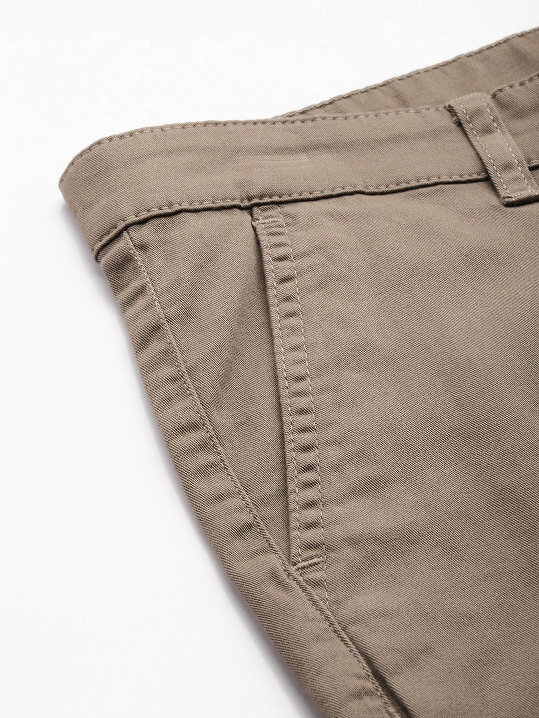 Men's Taupe Regular Fit Solid Casual Shorts - Image 5