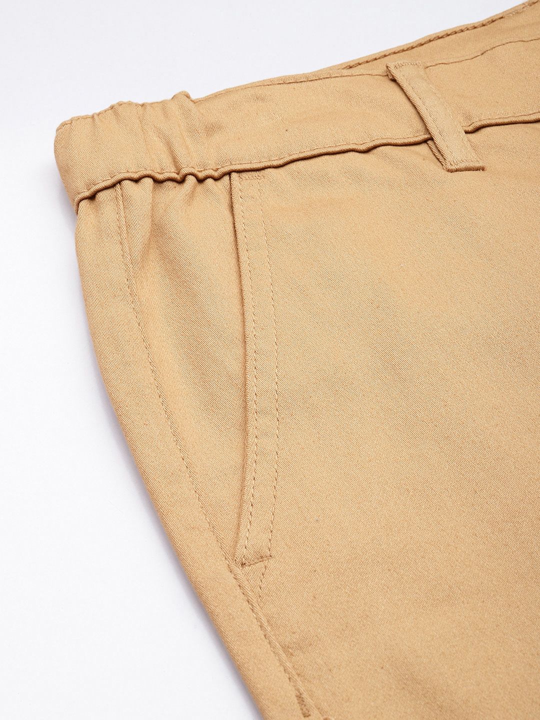 Men's Tan Regular Fit Solid Casual Shorts - Image 6
