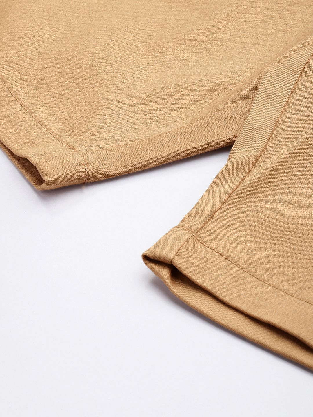 Men's Tan Regular Fit Solid Casual Shorts - Image 7