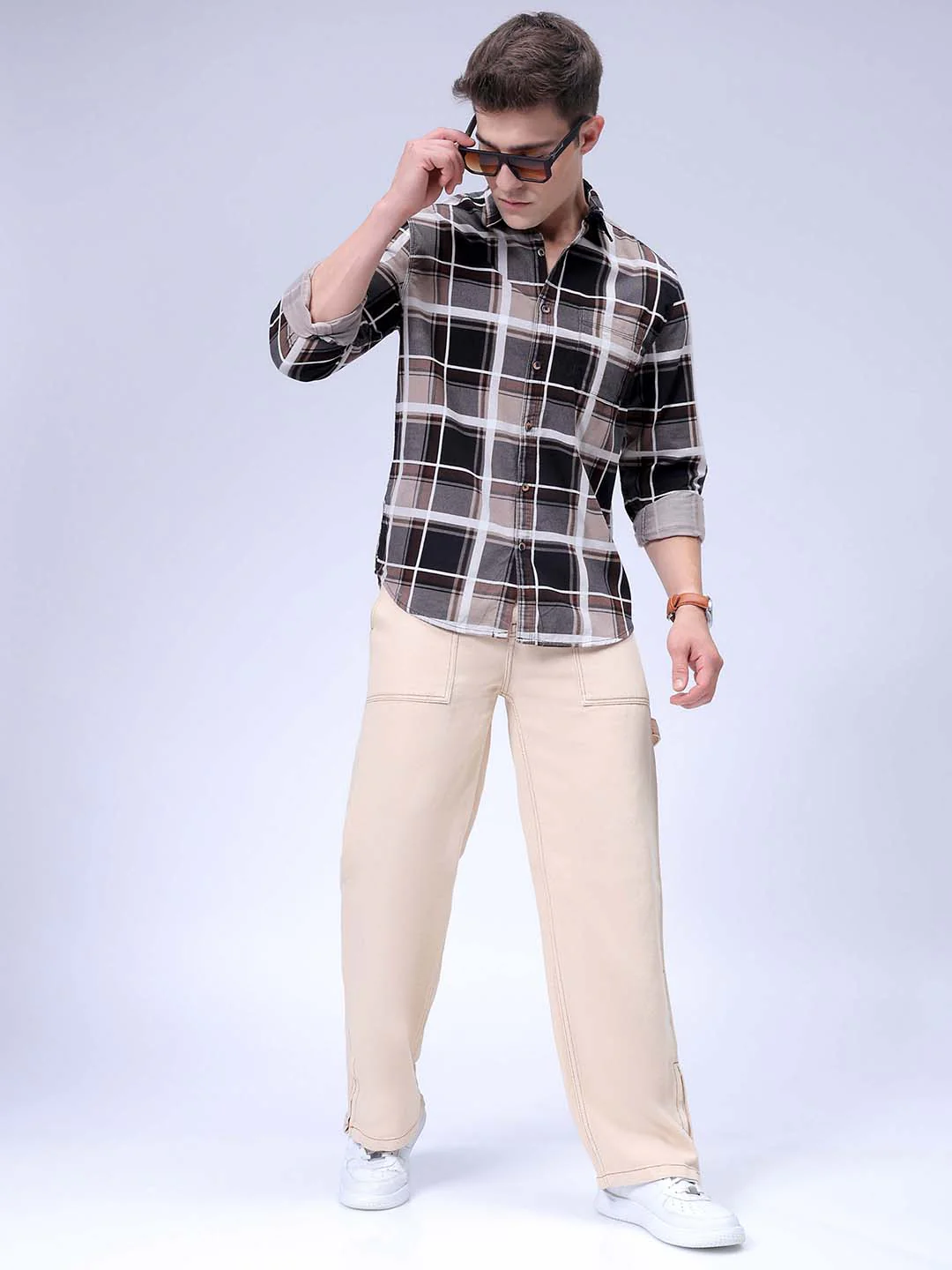 Men's Brown Regular Fit Solid Casual Shirt - Image 2
