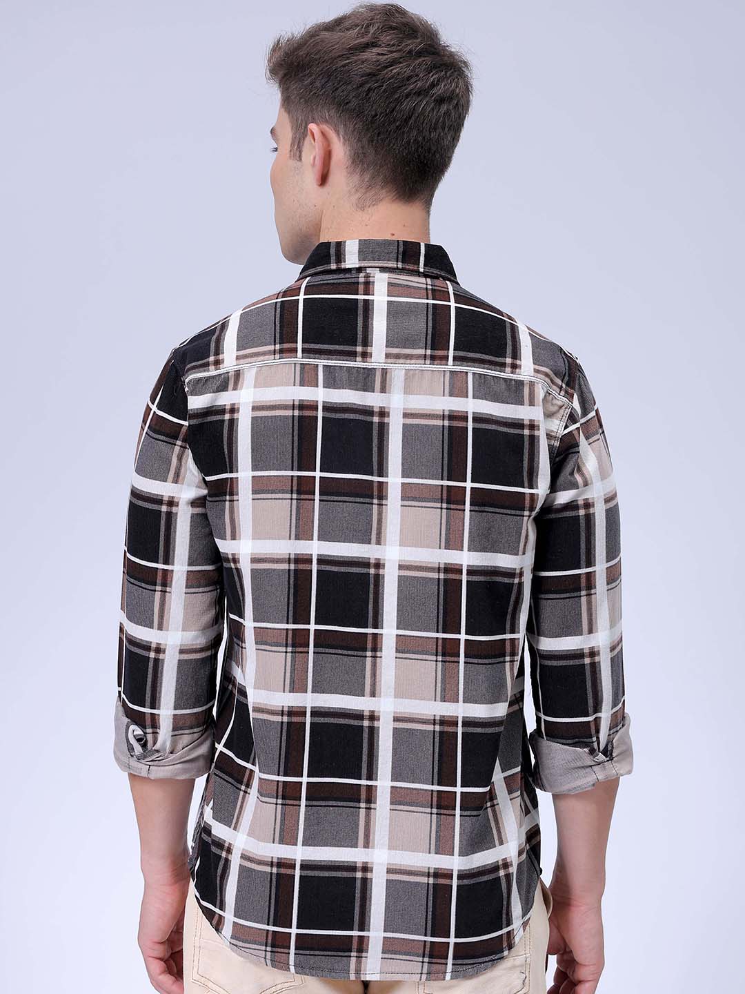 Men's Brown Regular Fit Solid Casual Shirt - Image 6