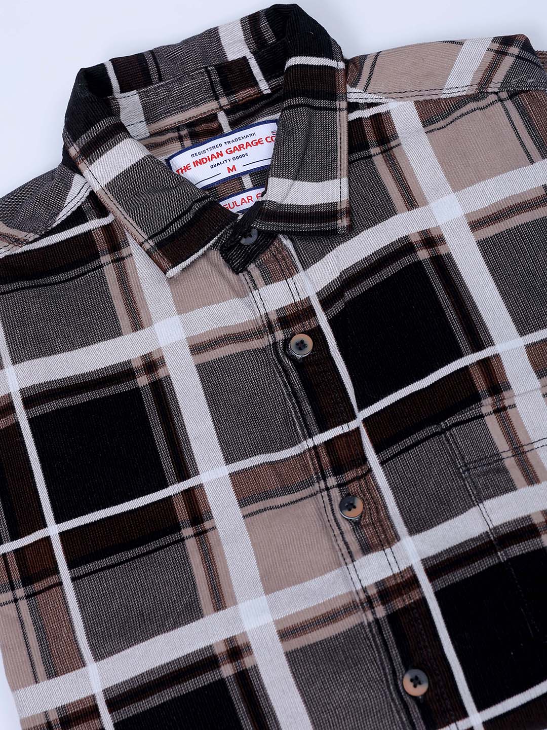 Men's Brown Regular Fit Solid Casual Shirt - Image 7