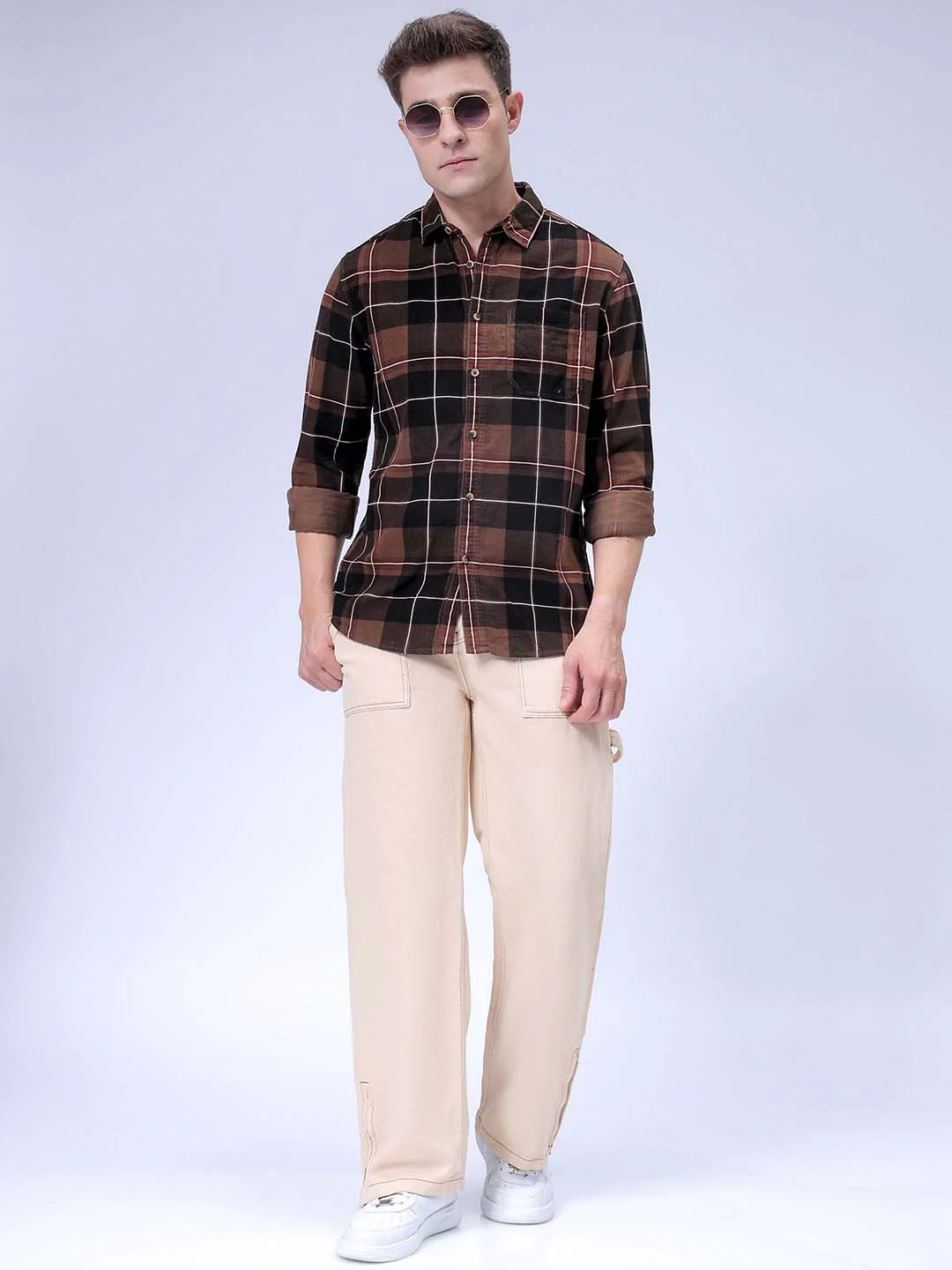 Men's Brown Regular Fit Solid Casual Shirt - Image 2
