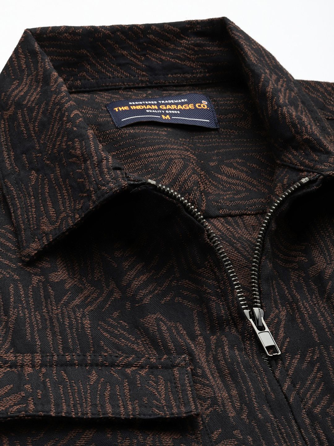 Men's Brown Regular Fit Textured Casual Shirt - Image 3