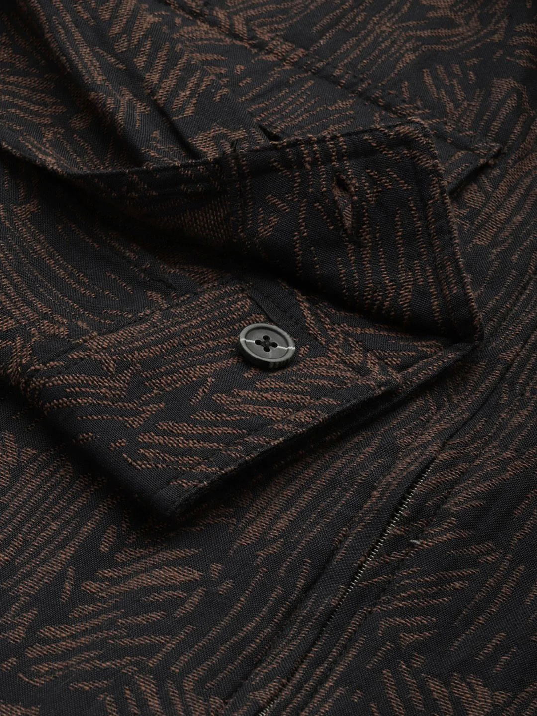 Men's Brown Regular Fit Textured Casual Shirt - Image 6