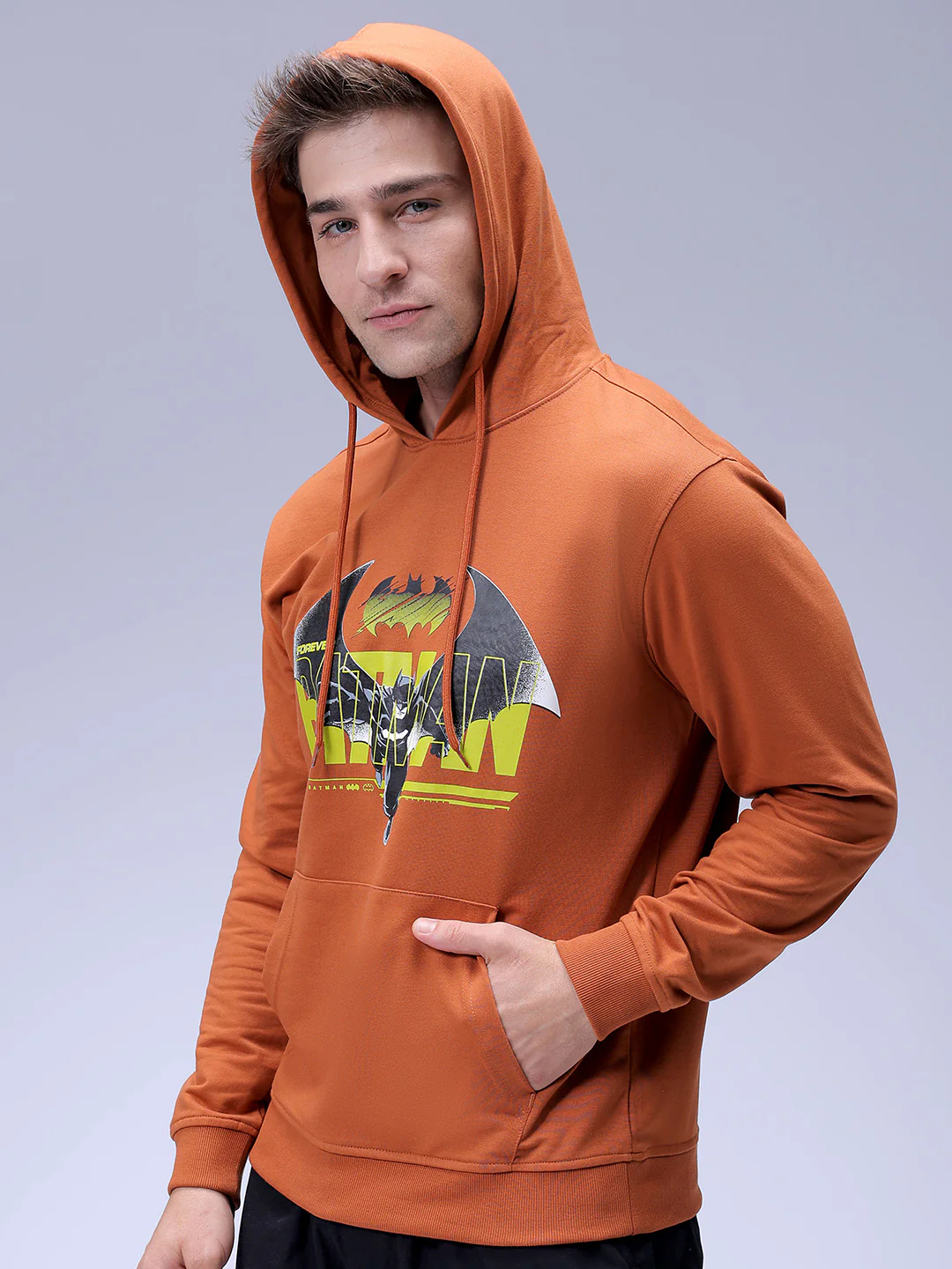 Men's Brown Regular Fit Character Batman Printed Sweatshirt - Image 6