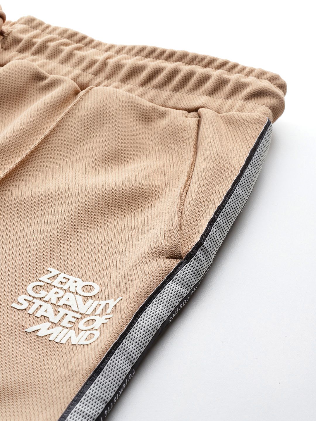 Men's Tan Relaxed Fit Printed Street Wear Jogger - Image 6