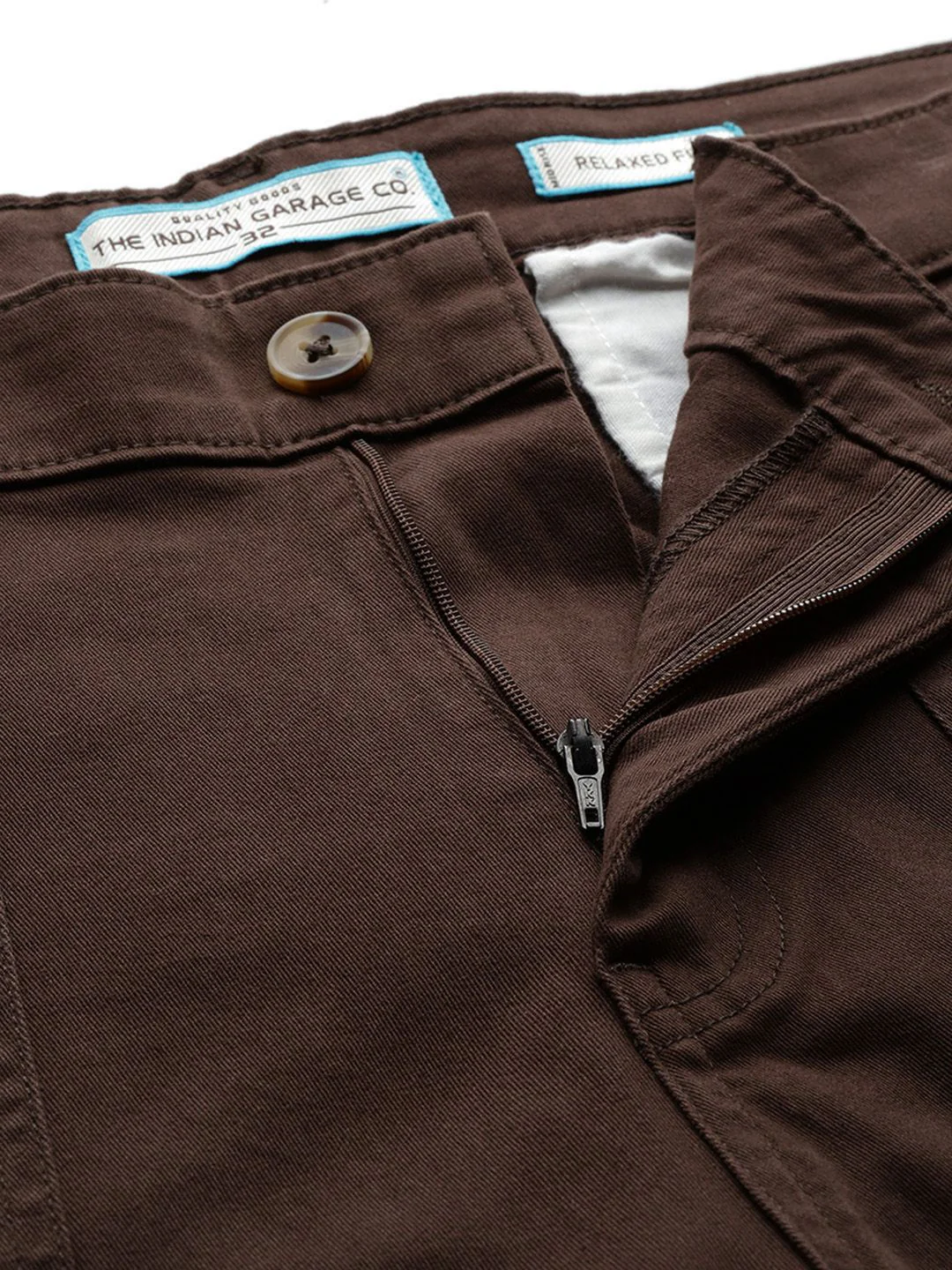 Men's Brown Relaxed Fit Solid Utility Cargo - Image 5