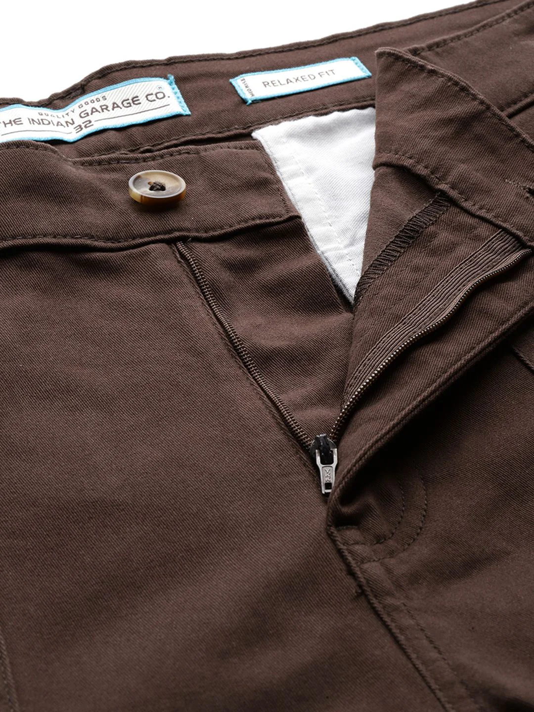 Men's Brown Relaxed Fit Solid Utility Cargo - Image 5