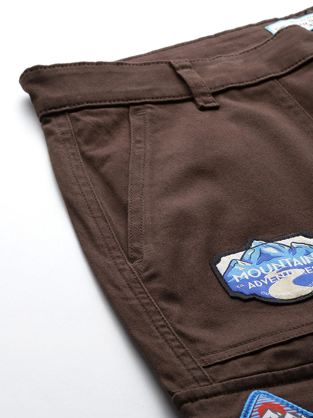 Men's Brown Relaxed Fit Solid Utility Cargo - Image 6