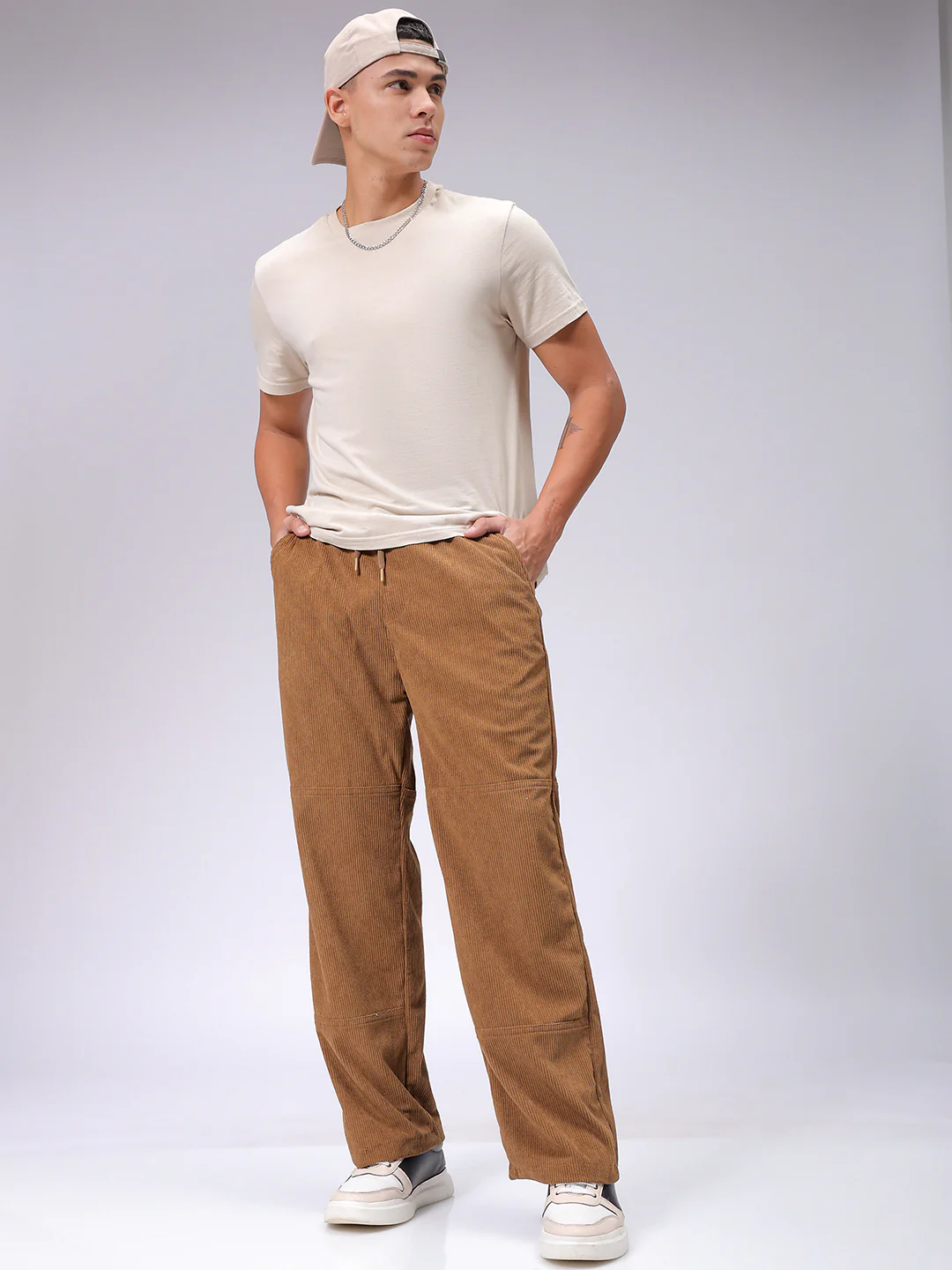 Men's Tobacco Relaxed Fit Solid Athletic  Jogger - Image 2