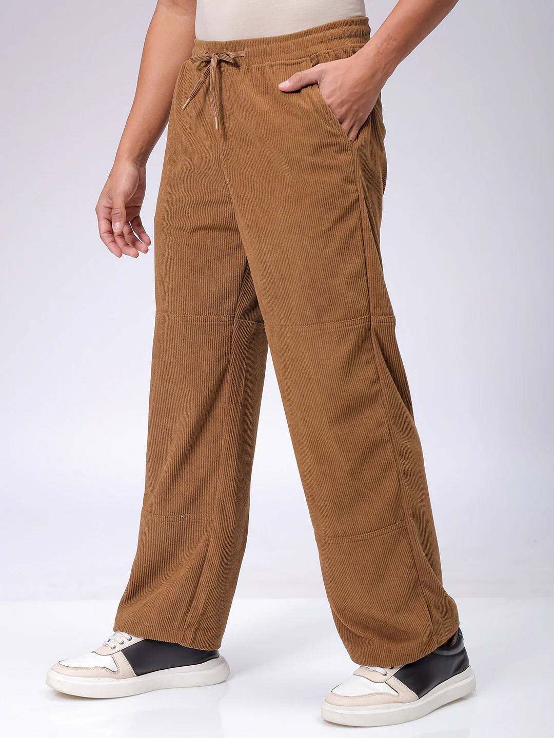 Men's Tobacco Relaxed Fit Solid Athletic  Jogger - Image 3