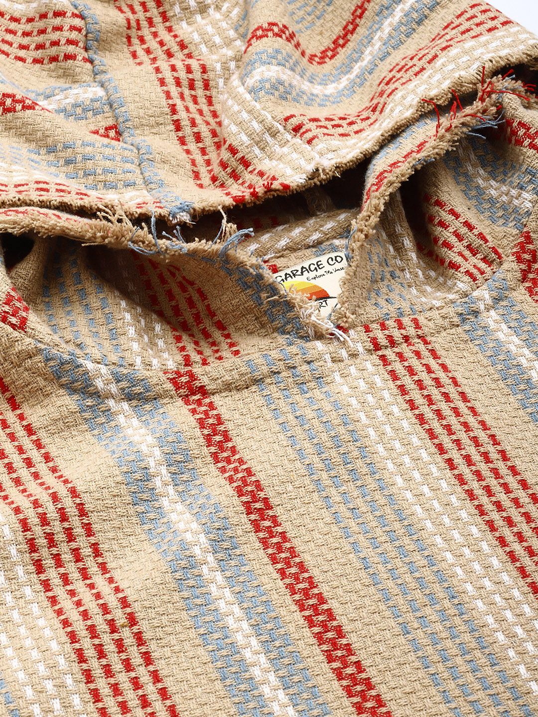 Men's Biscuit Relaxed Fit Vertical Stripes Bohemian Printed Shirt - Image 5