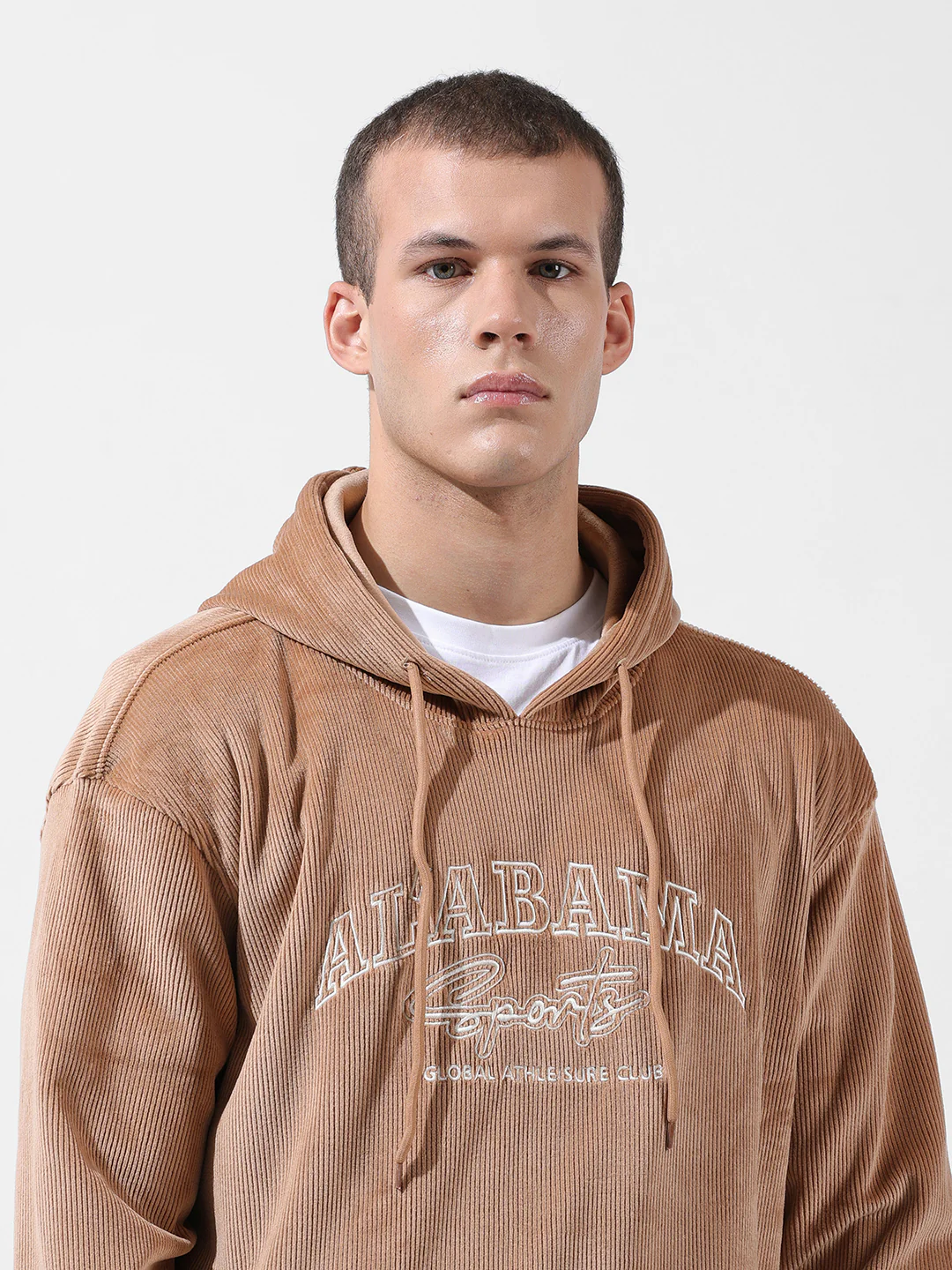 Men's Taupe Regular Fit Textured Casual Sweatshirts - Image 7