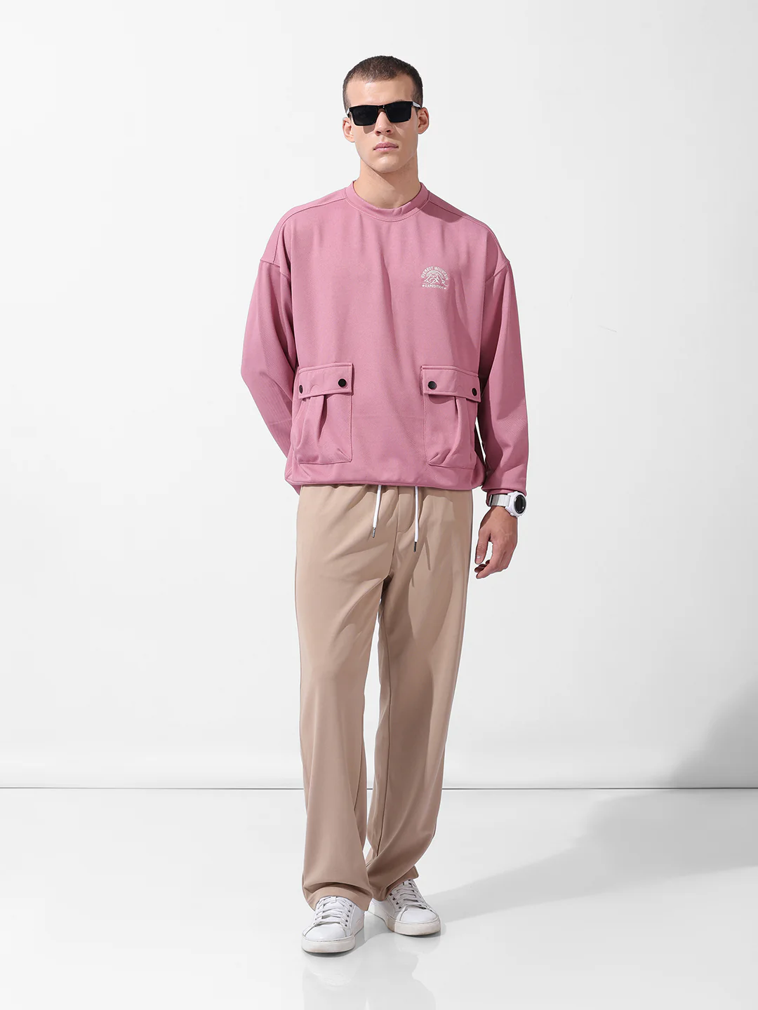 Men's Italian Clay Relaxed Fit Solid Street Wear Sweatshirts - Image 10