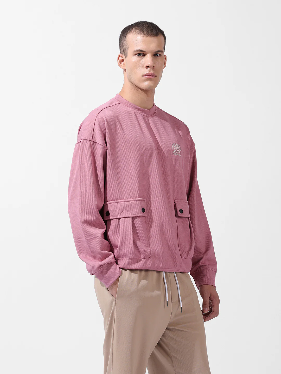 Men's Italian Clay Relaxed Fit Solid Street Wear Sweatshirts - Image 5