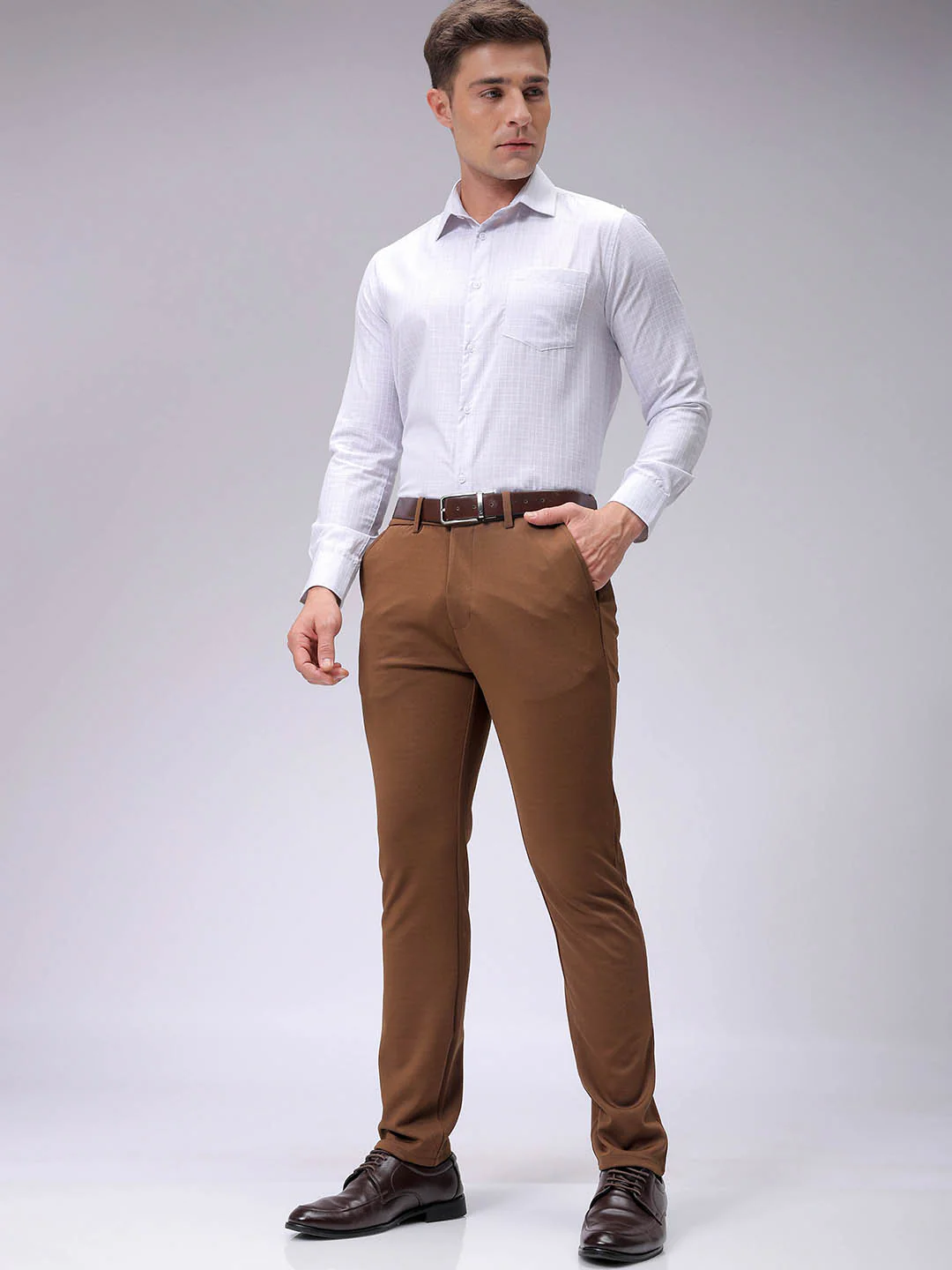 Men's Nutshell Slim Fit Textured Formal Trouser - Image 3
