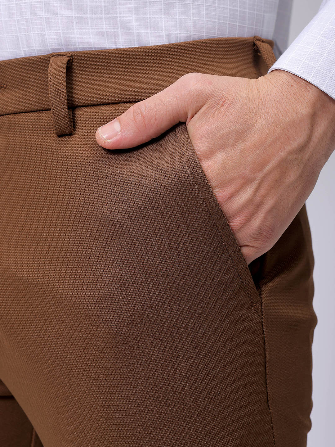 Men's Nutshell Slim Fit Textured Formal Trouser - Image 7