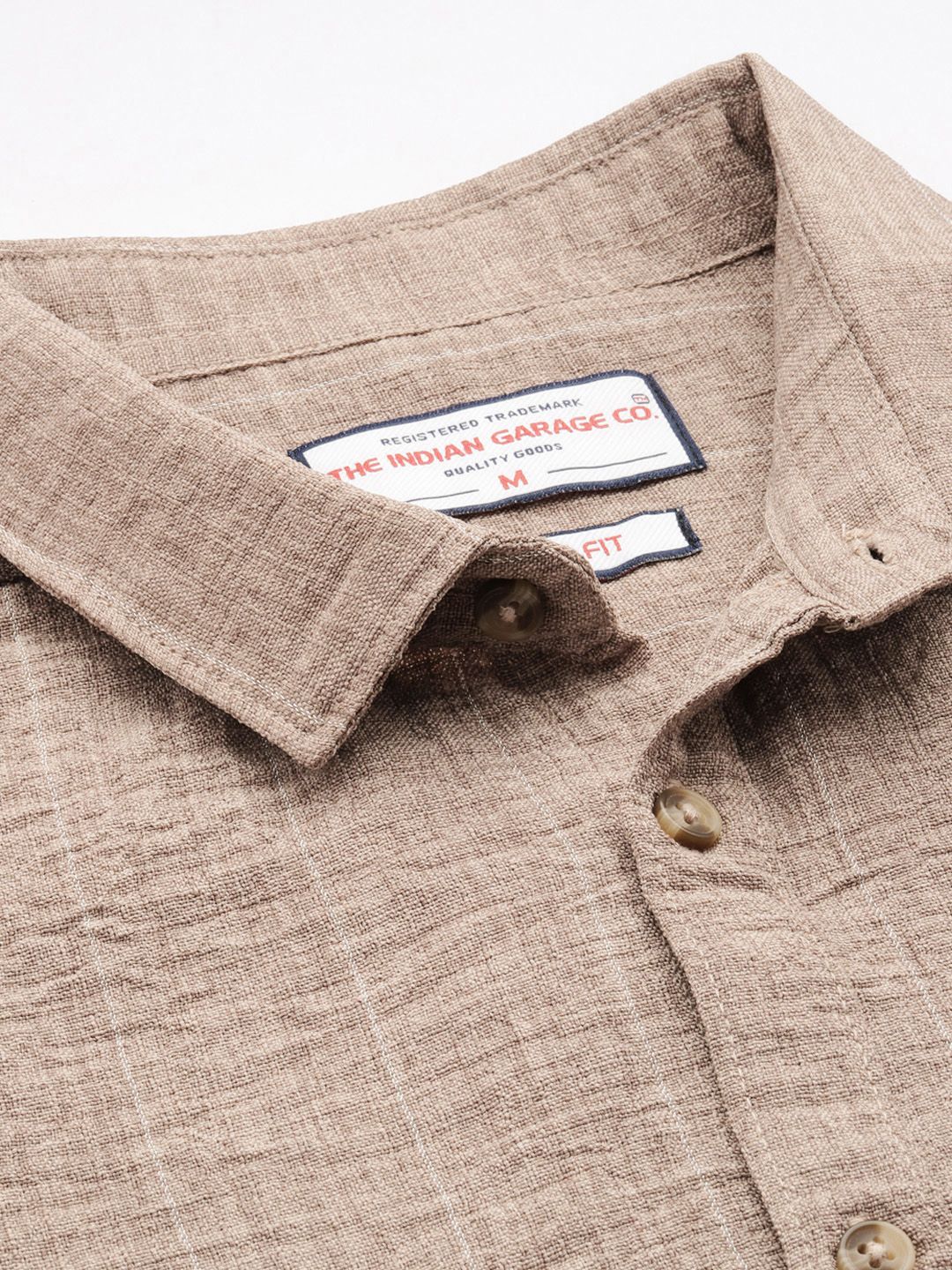 Men's Brown Slim Fit Striped Casual Shirt - Image 5