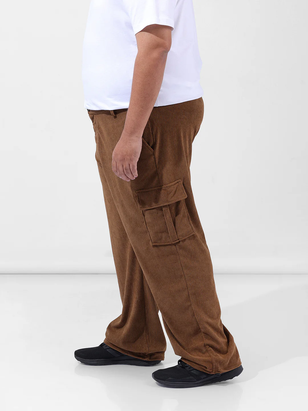 Men's Brown Loose Cargo Utility Joggers - Image 2