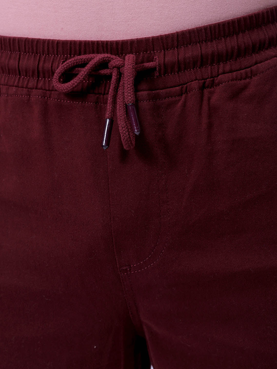 Men's Burgundy Regular Fit Solid Casual Jogger - Image 6