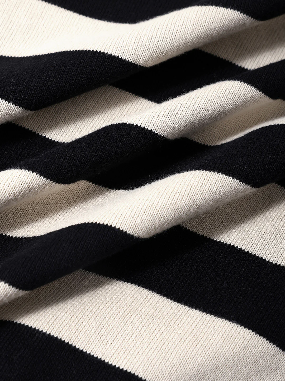 Men's Cream Oversized Fit Striped Flat Knit T-Shirt - Image 8