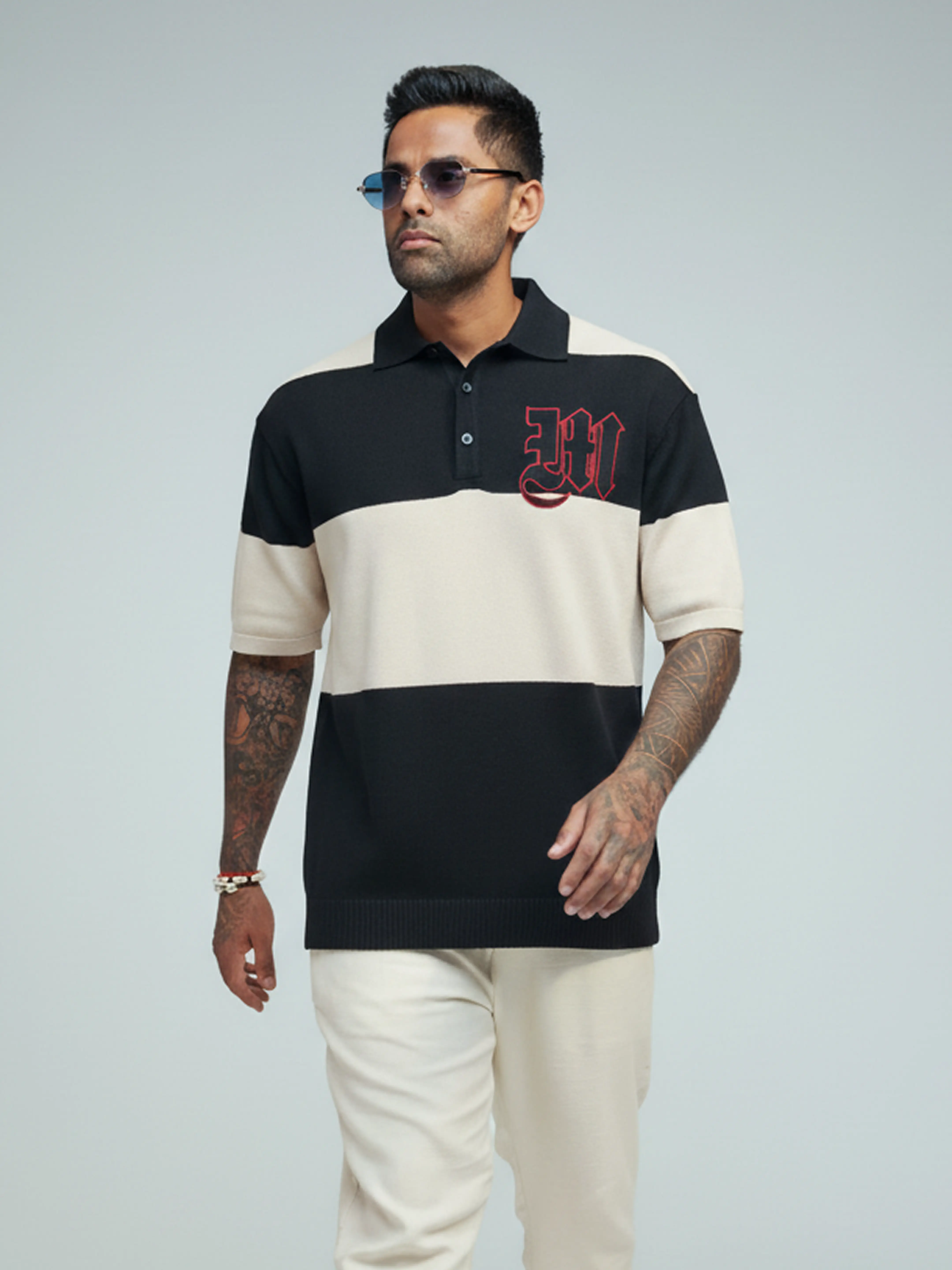 Men's Cream Oversized Fit Textured Flat Knit T-Shirt - Image 2