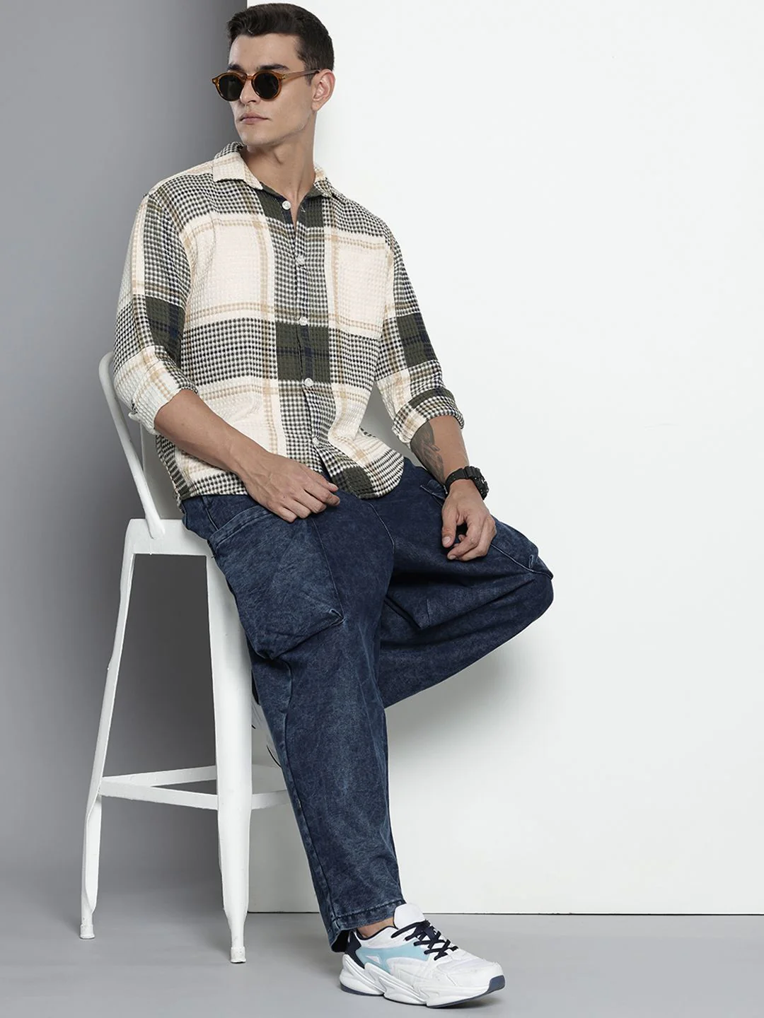 Men's Natural Relaxed Fit Textured Casual Shirt - Image 3