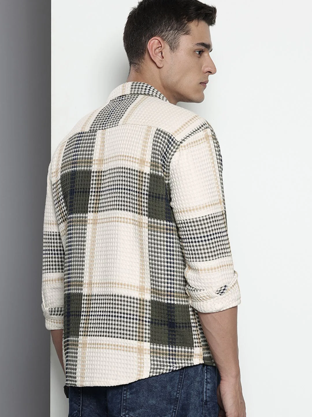 Men's Natural Relaxed Fit Textured Casual Shirt - Image 4