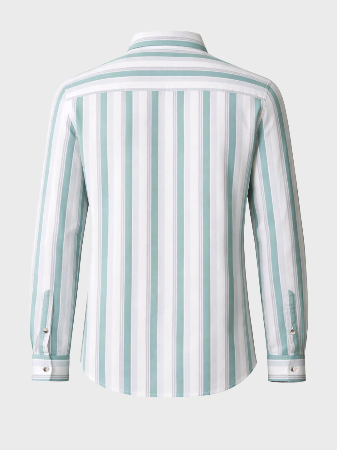 Men's Cream Slim Fit Striped Casual Shirt - Image 5