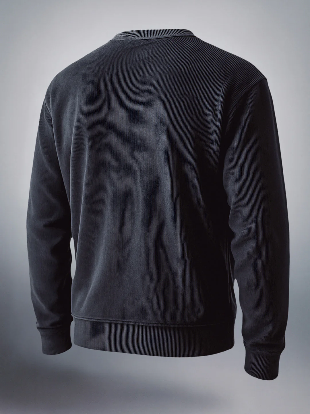 Men's Black Oversized Fit Textured Casual Sweatshirts - Image 2