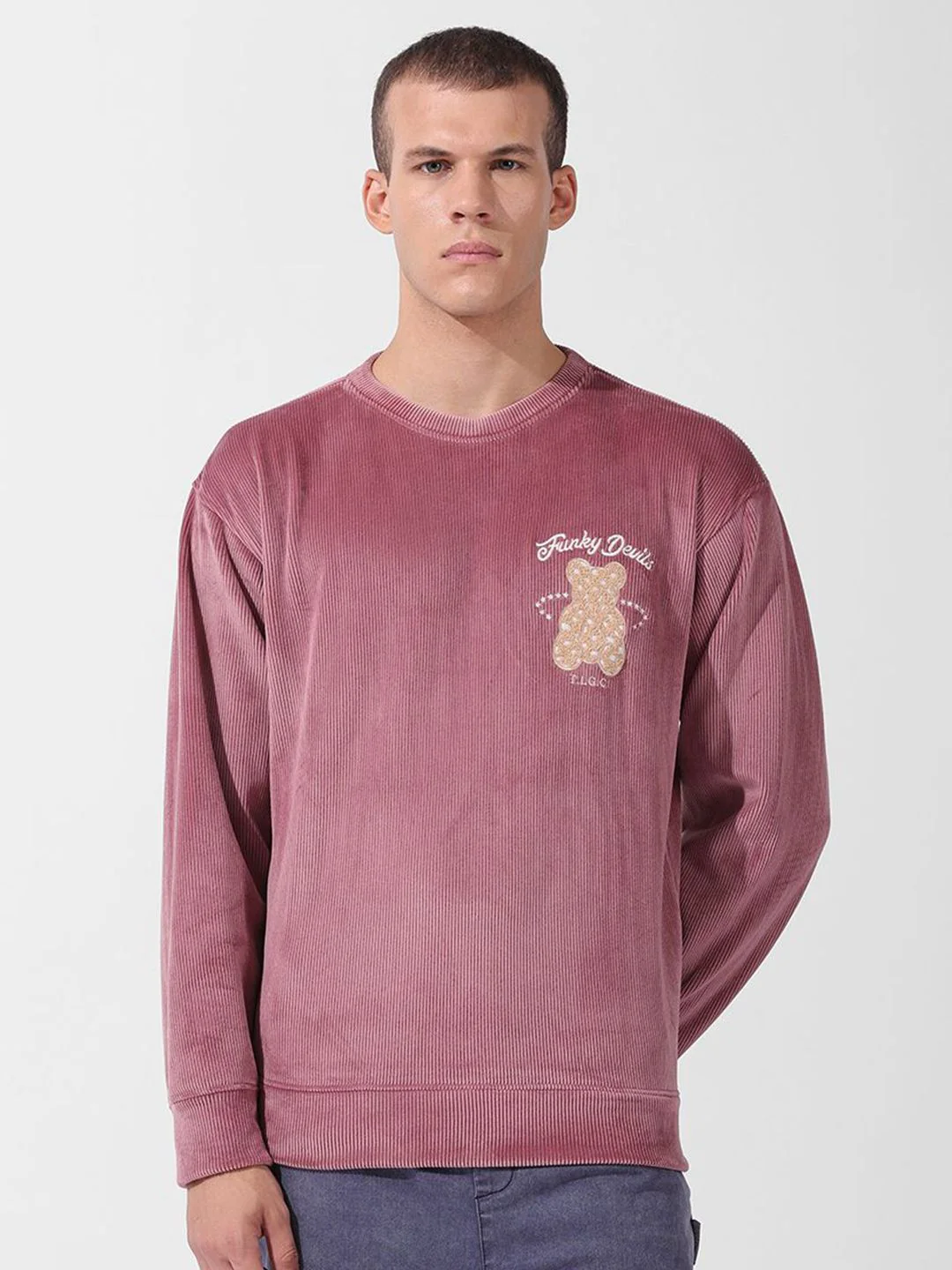 Men's Italian Clay Oversized Fit Textured Casual Sweatshirts - Image 3