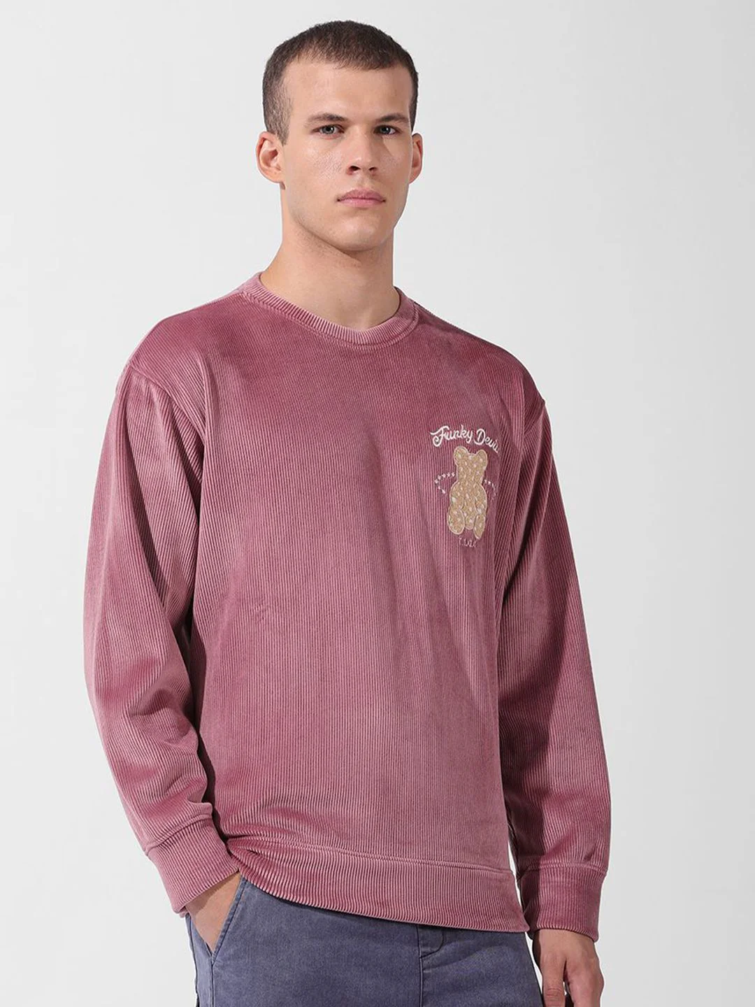 Men's Italian Clay Oversized Fit Textured Casual Sweatshirts - Image 5