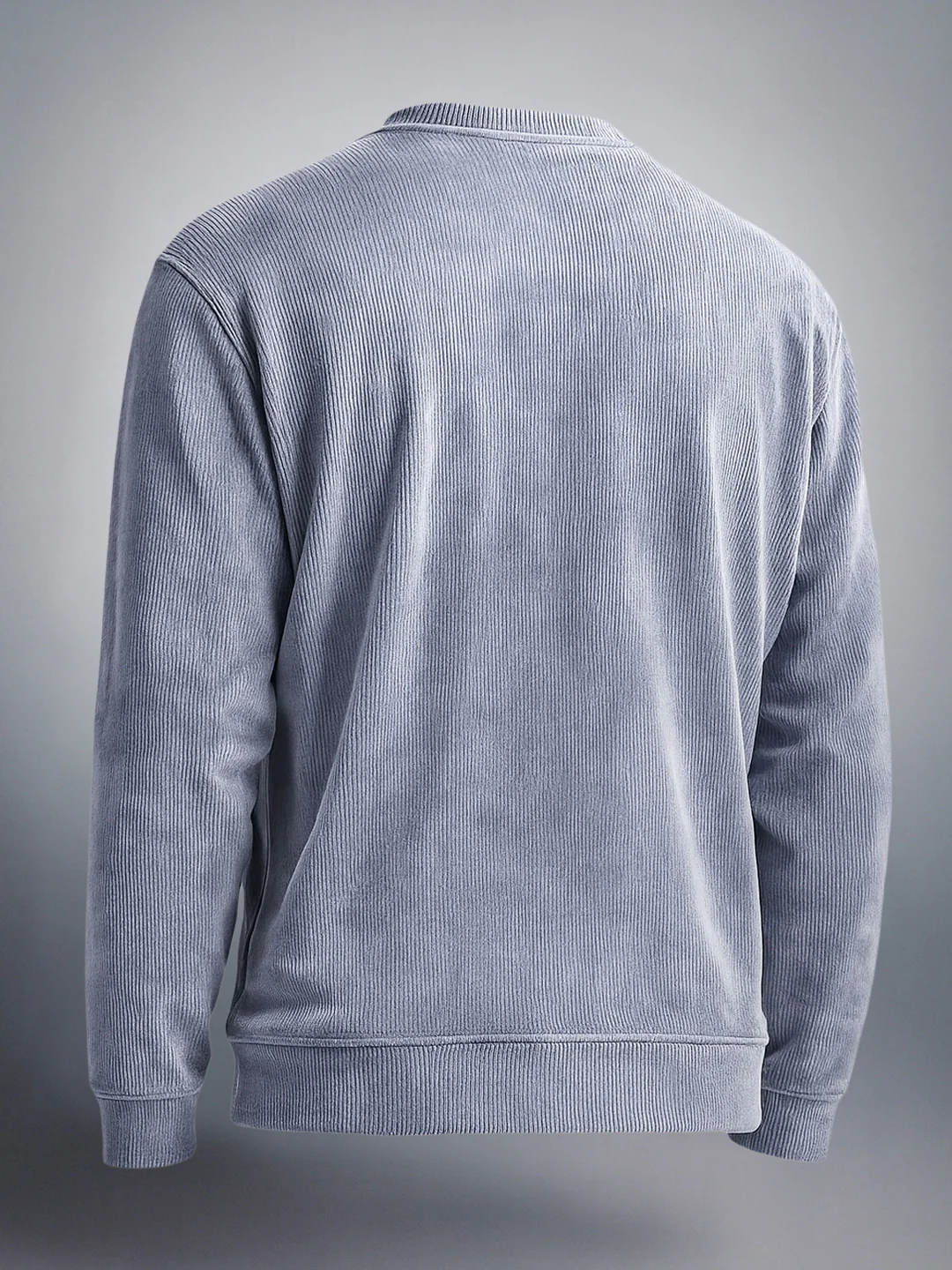 Men's Steel grey Oversized Fit Textured Casual Sweatshirts - Image 2