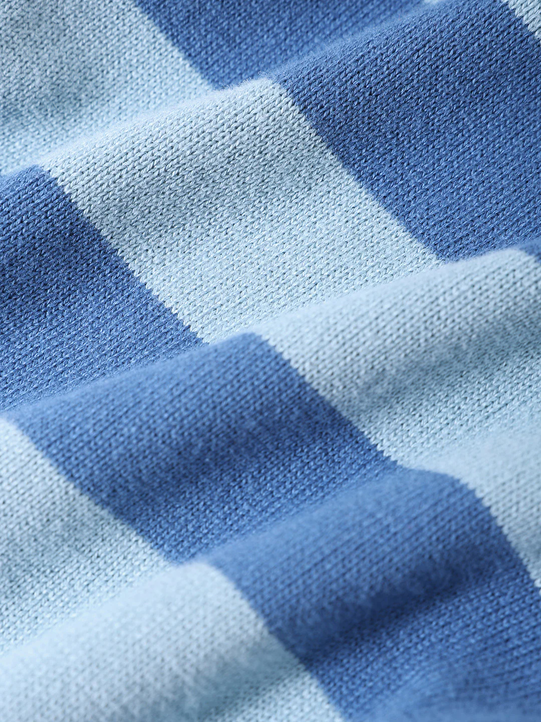 Men's Dark Blue Oversized Fit Striped Flat Knit T-Shirt - Image 8