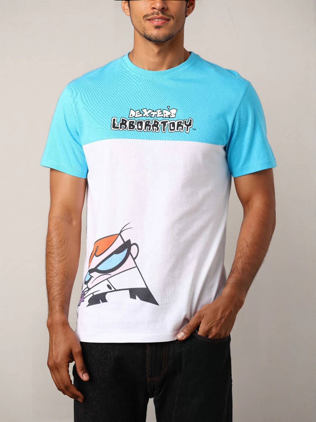 Men's Dexter Colourblocked Round Neck Cotton's Slim Fit T-shirt - Image 3